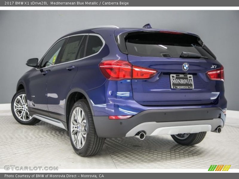 Mediterranean Blue Metallic / Canberra Beige 2017 BMW X1 sDrive28i