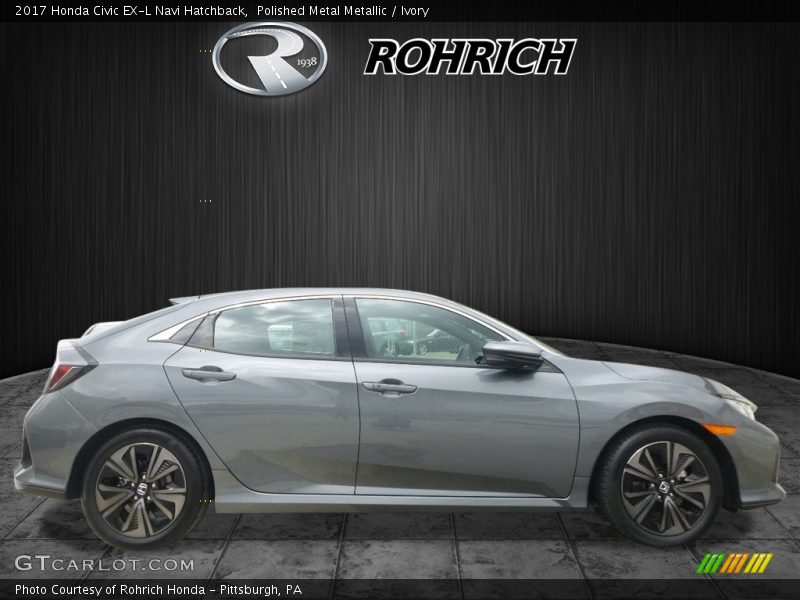 Polished Metal Metallic / Ivory 2017 Honda Civic EX-L Navi Hatchback