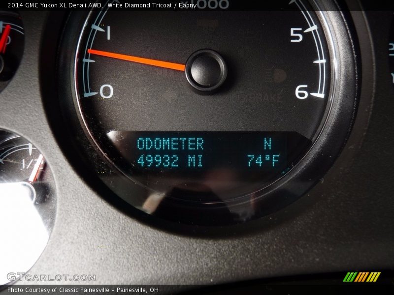 White Diamond Tricoat / Ebony 2014 GMC Yukon XL Denali AWD