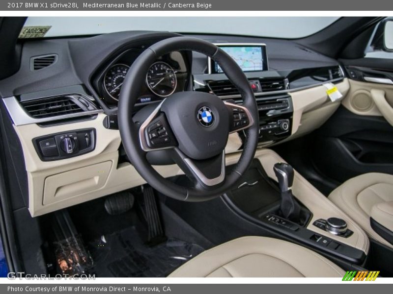 Mediterranean Blue Metallic / Canberra Beige 2017 BMW X1 sDrive28i