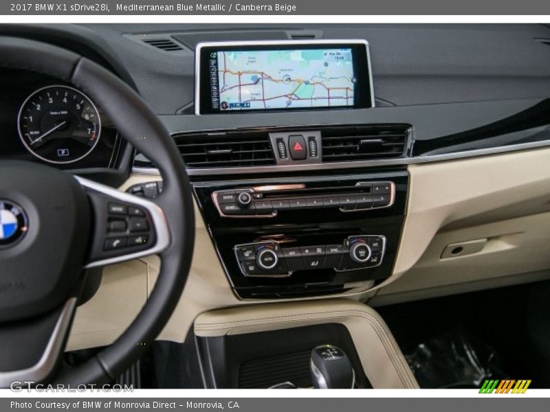 Mediterranean Blue Metallic / Canberra Beige 2017 BMW X1 sDrive28i