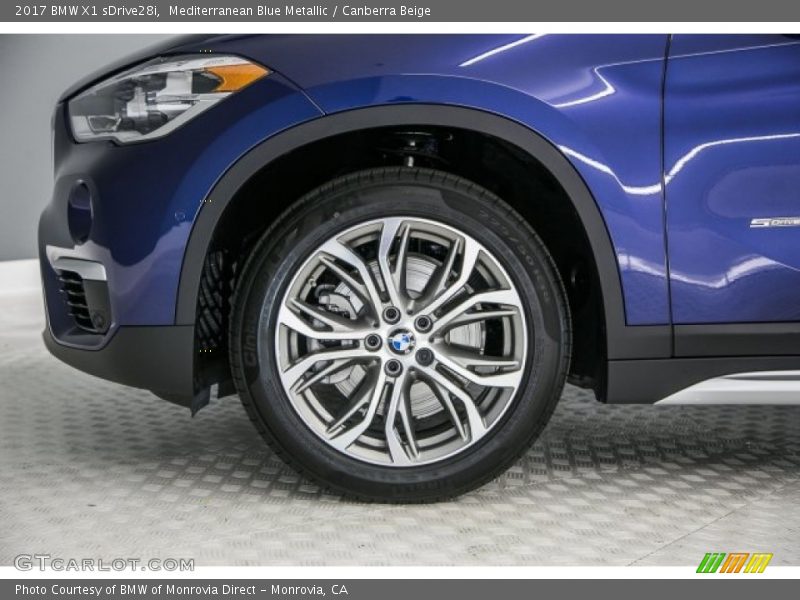 Mediterranean Blue Metallic / Canberra Beige 2017 BMW X1 sDrive28i