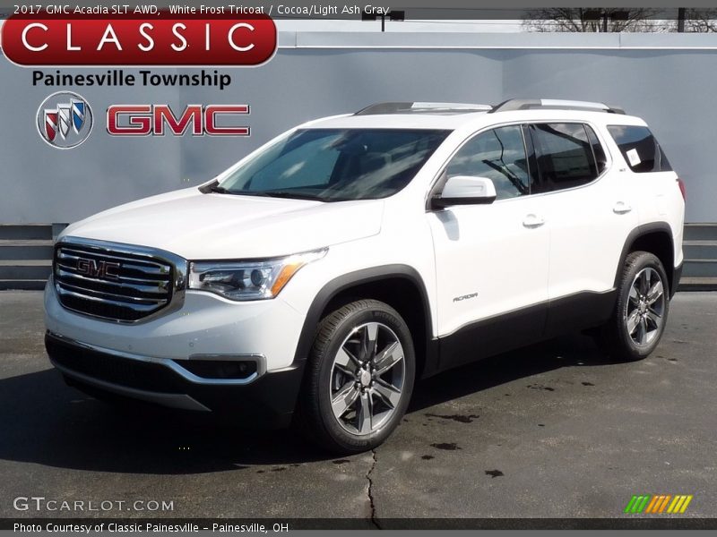 White Frost Tricoat / Cocoa/Light Ash Gray 2017 GMC Acadia SLT AWD