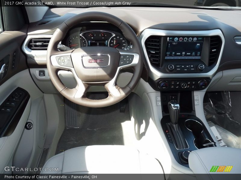 White Frost Tricoat / Cocoa/Light Ash Gray 2017 GMC Acadia SLT AWD