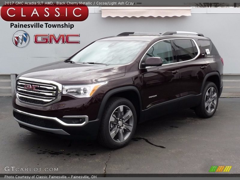 Black Cherry Metallic / Cocoa/Light Ash Gray 2017 GMC Acadia SLT AWD