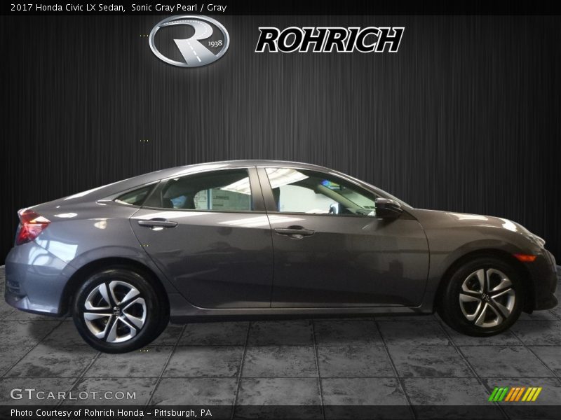 Sonic Gray Pearl / Gray 2017 Honda Civic LX Sedan