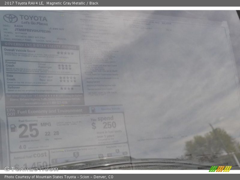 Magnetic Gray Metallic / Black 2017 Toyota RAV4 LE