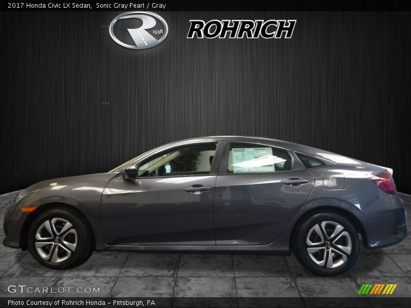 Sonic Gray Pearl / Gray 2017 Honda Civic LX Sedan