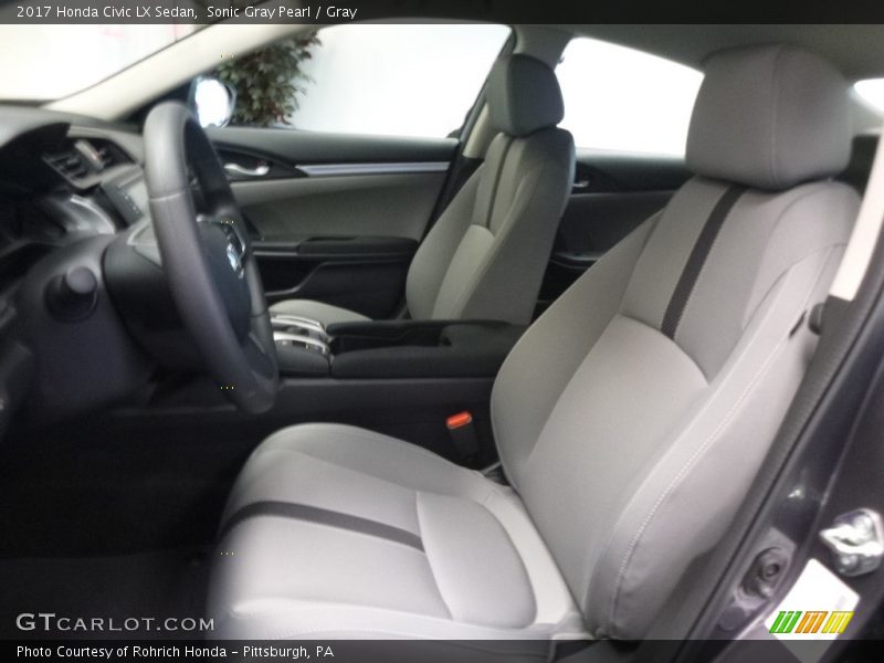 Sonic Gray Pearl / Gray 2017 Honda Civic LX Sedan