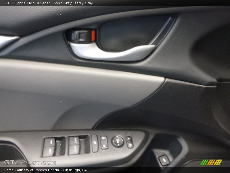 Sonic Gray Pearl / Gray 2017 Honda Civic LX Sedan
