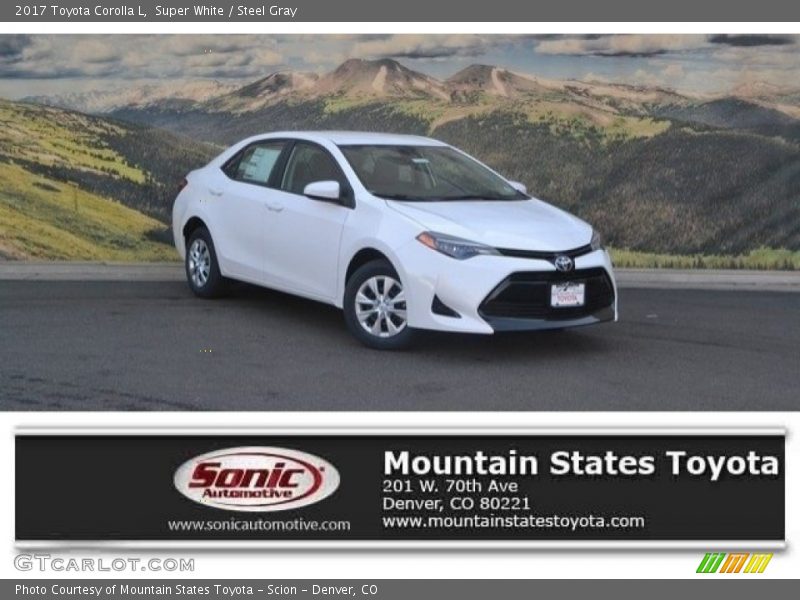 Super White / Steel Gray 2017 Toyota Corolla L