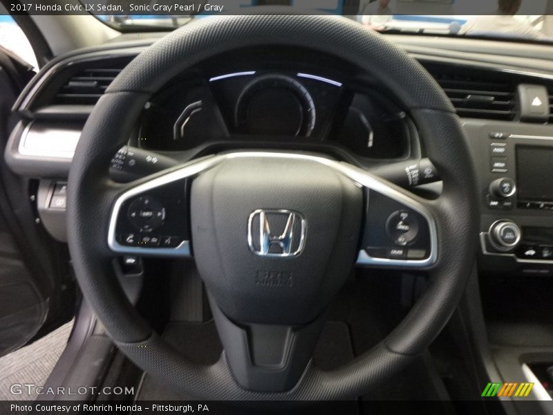 Sonic Gray Pearl / Gray 2017 Honda Civic LX Sedan