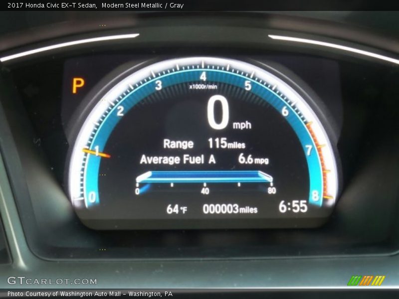 Modern Steel Metallic / Gray 2017 Honda Civic EX-T Sedan
