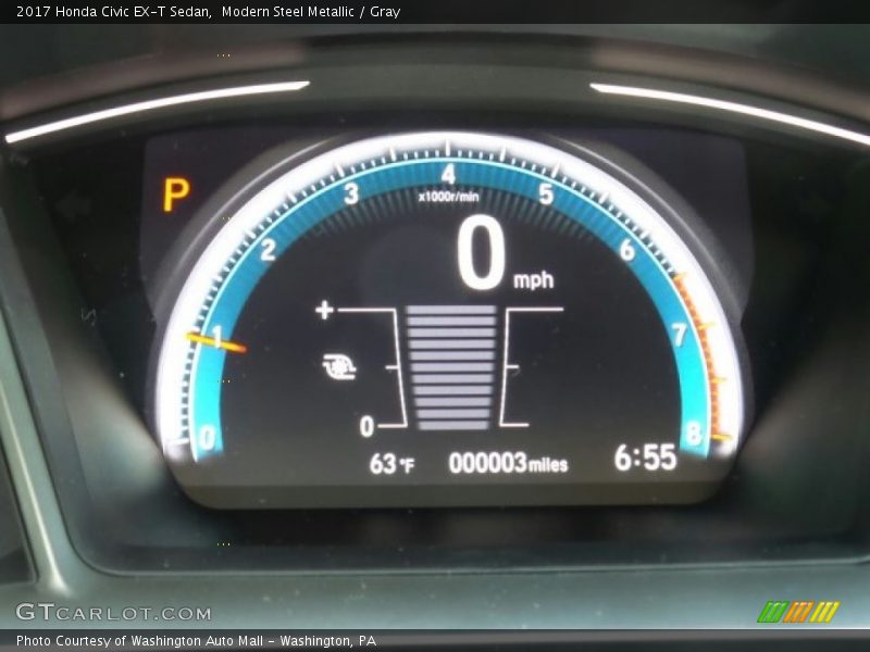 Modern Steel Metallic / Gray 2017 Honda Civic EX-T Sedan