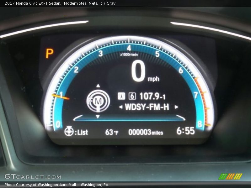 Modern Steel Metallic / Gray 2017 Honda Civic EX-T Sedan