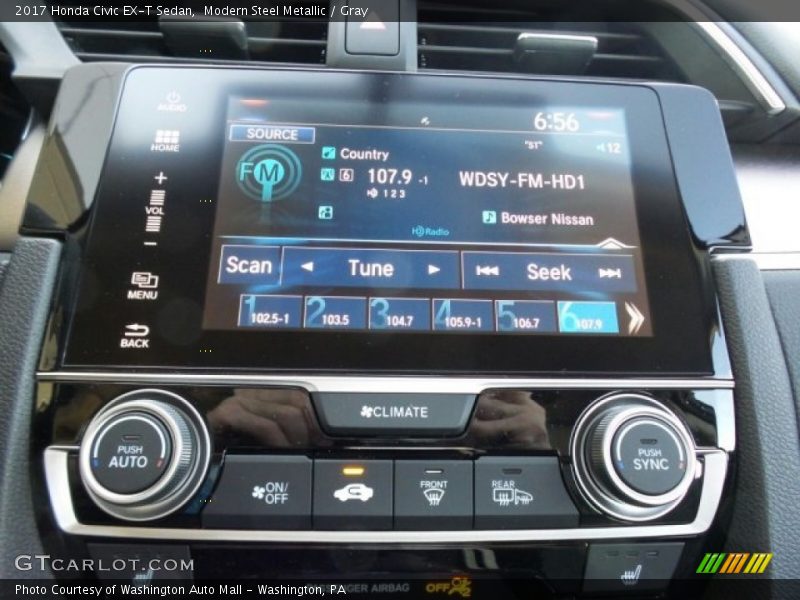 Modern Steel Metallic / Gray 2017 Honda Civic EX-T Sedan