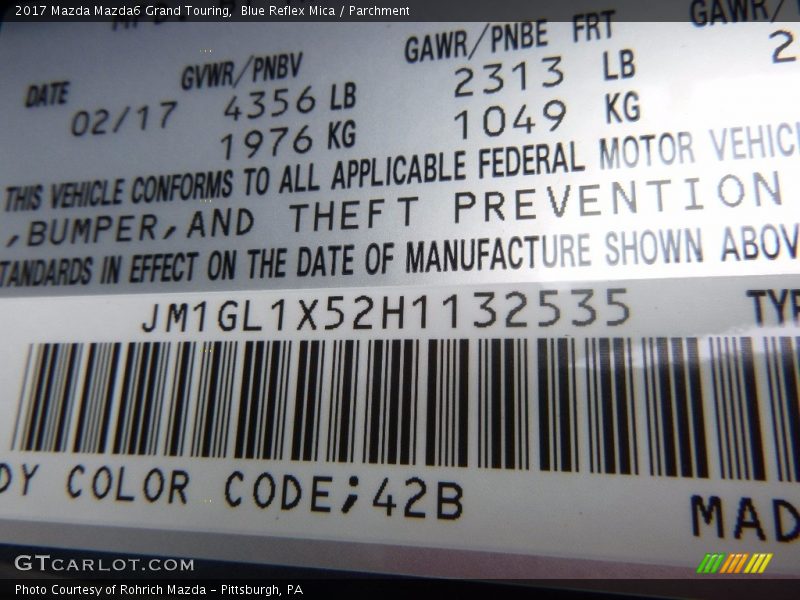 Blue Reflex Mica / Parchment 2017 Mazda Mazda6 Grand Touring