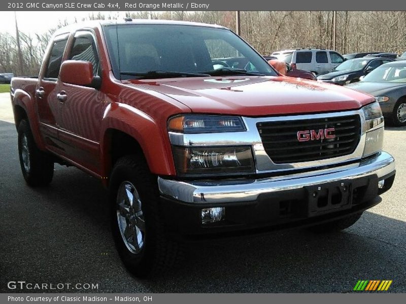 Red Orange Metallic / Ebony 2012 GMC Canyon SLE Crew Cab 4x4