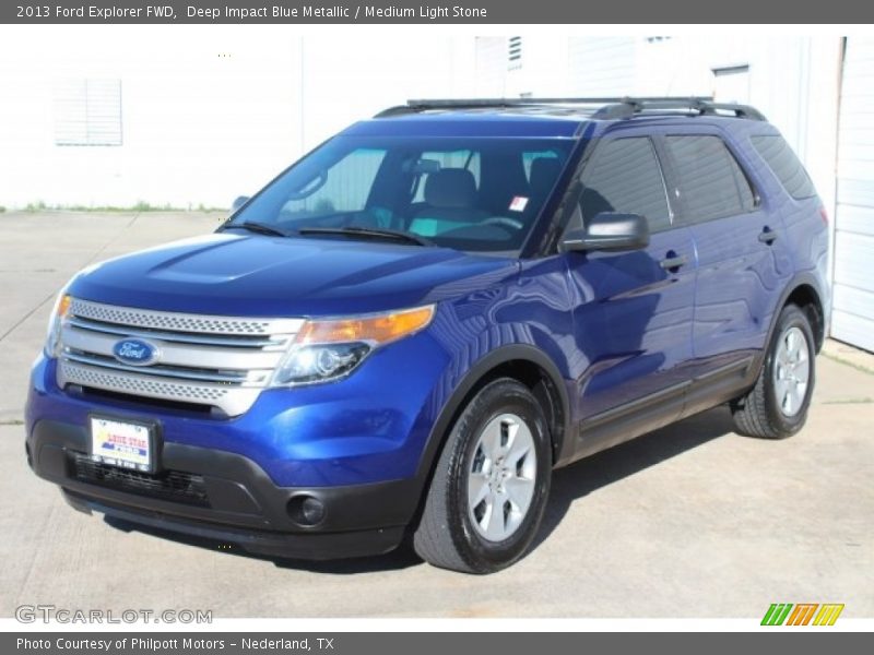 Deep Impact Blue Metallic / Medium Light Stone 2013 Ford Explorer FWD