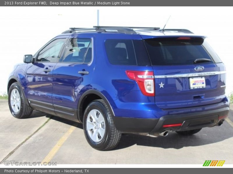 Deep Impact Blue Metallic / Medium Light Stone 2013 Ford Explorer FWD