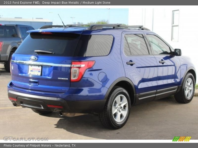 Deep Impact Blue Metallic / Medium Light Stone 2013 Ford Explorer FWD