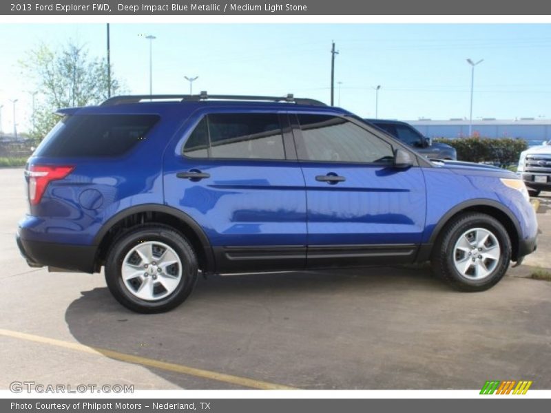 Deep Impact Blue Metallic / Medium Light Stone 2013 Ford Explorer FWD