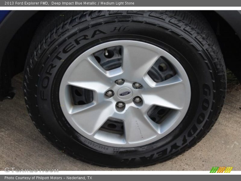 Deep Impact Blue Metallic / Medium Light Stone 2013 Ford Explorer FWD