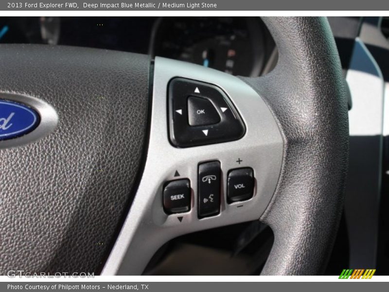 Deep Impact Blue Metallic / Medium Light Stone 2013 Ford Explorer FWD
