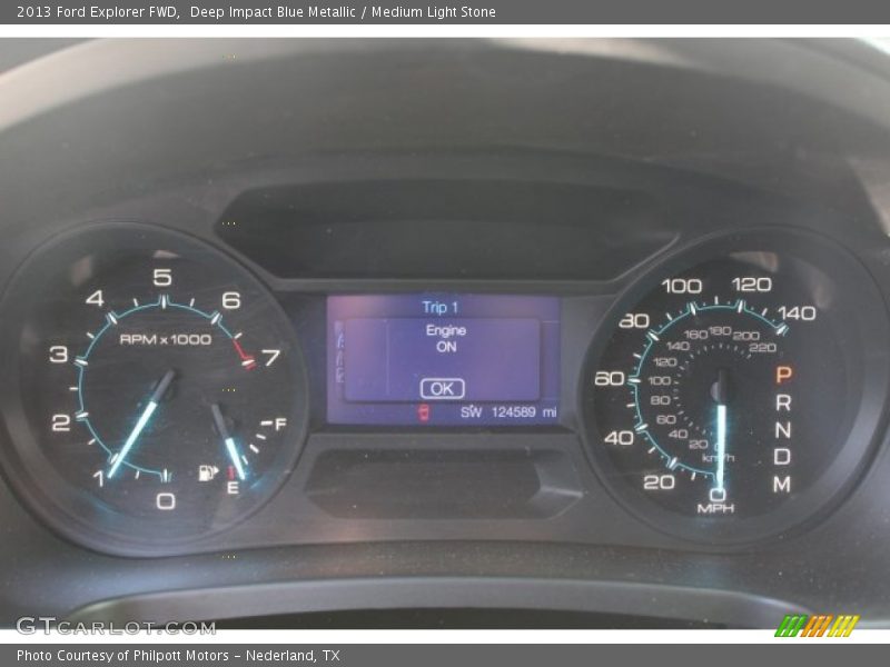 Deep Impact Blue Metallic / Medium Light Stone 2013 Ford Explorer FWD