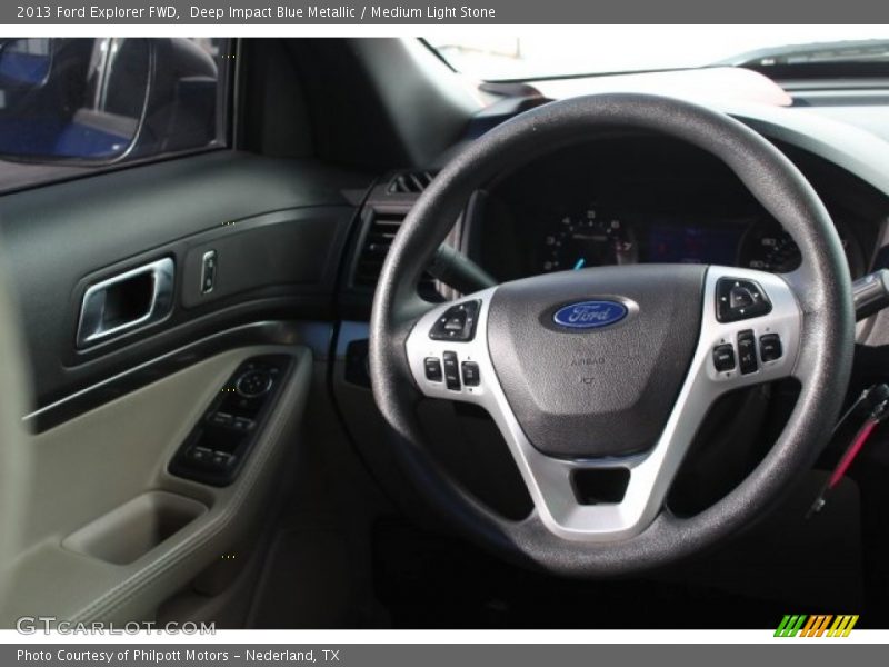 Deep Impact Blue Metallic / Medium Light Stone 2013 Ford Explorer FWD