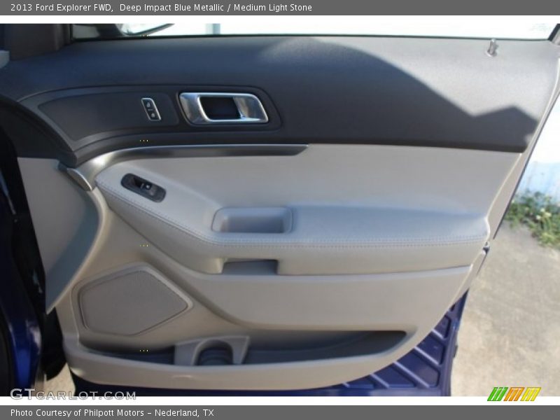 Deep Impact Blue Metallic / Medium Light Stone 2013 Ford Explorer FWD