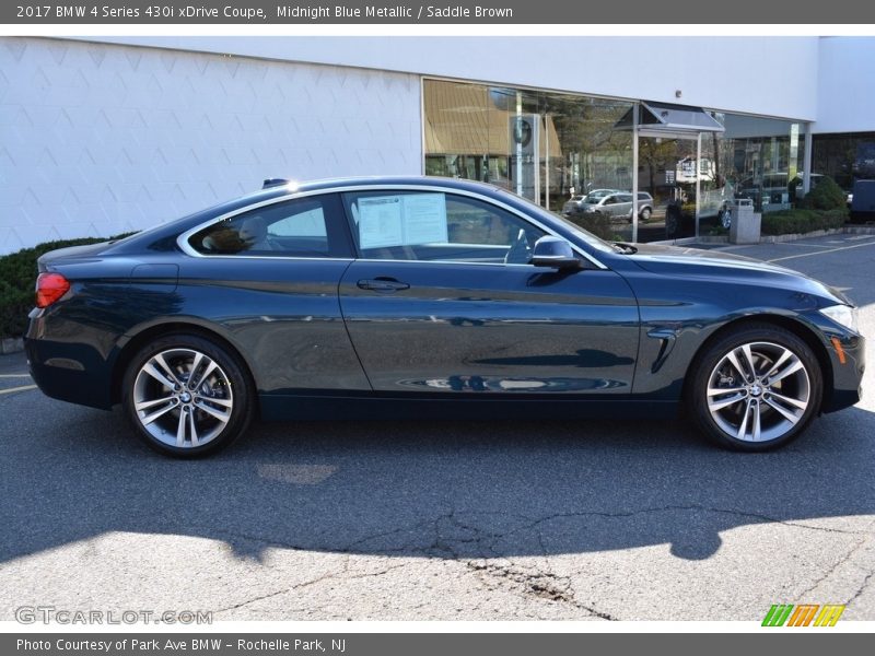 Midnight Blue Metallic / Saddle Brown 2017 BMW 4 Series 430i xDrive Coupe
