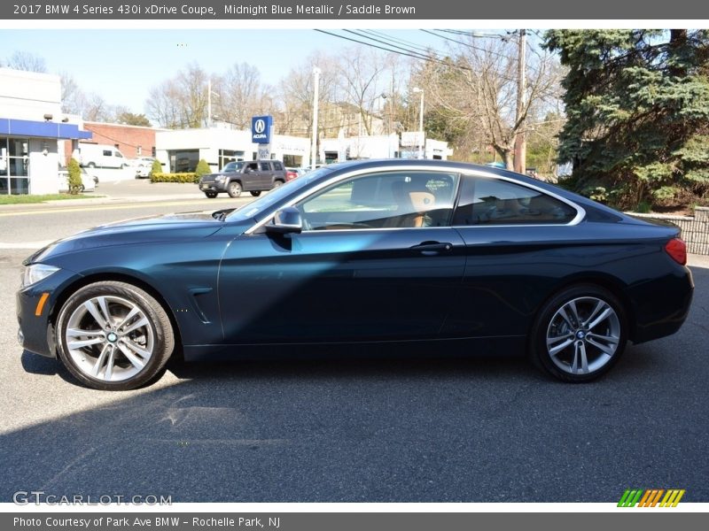 Midnight Blue Metallic / Saddle Brown 2017 BMW 4 Series 430i xDrive Coupe