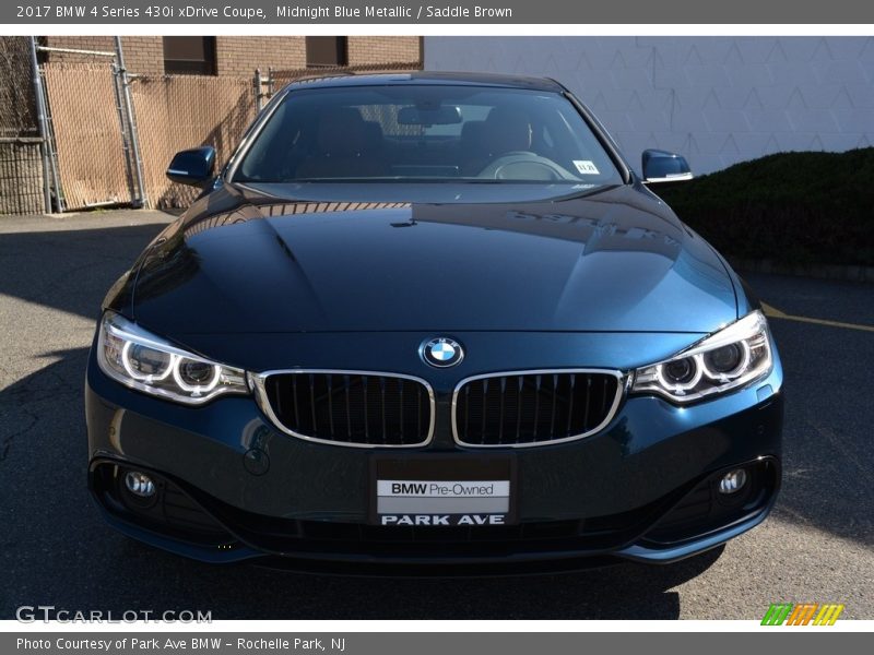 Midnight Blue Metallic / Saddle Brown 2017 BMW 4 Series 430i xDrive Coupe