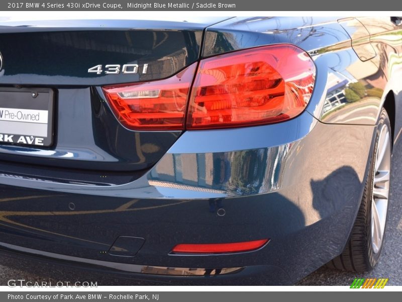 Midnight Blue Metallic / Saddle Brown 2017 BMW 4 Series 430i xDrive Coupe
