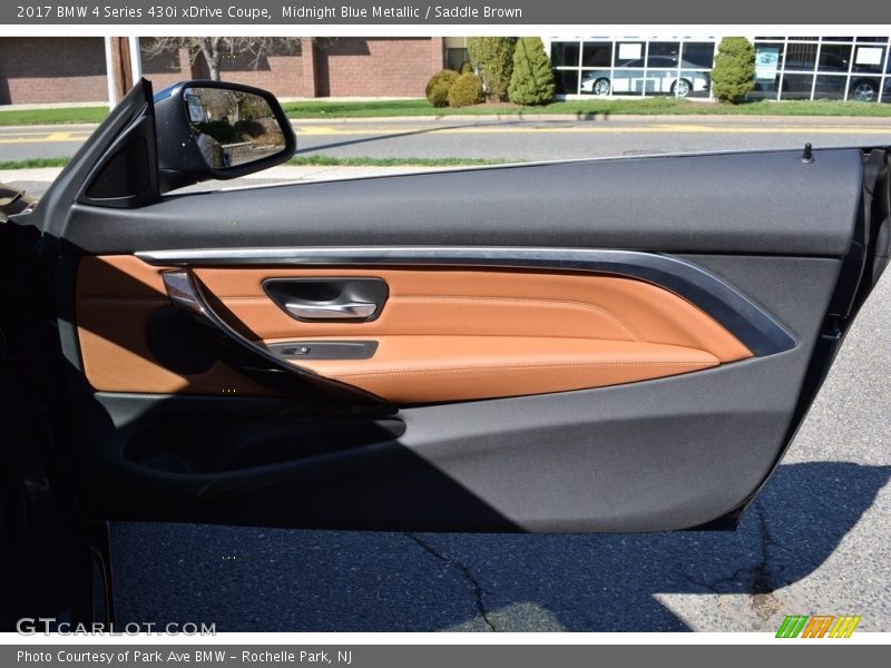 Midnight Blue Metallic / Saddle Brown 2017 BMW 4 Series 430i xDrive Coupe