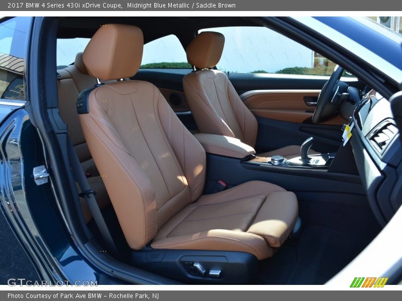 Midnight Blue Metallic / Saddle Brown 2017 BMW 4 Series 430i xDrive Coupe