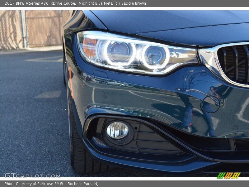Midnight Blue Metallic / Saddle Brown 2017 BMW 4 Series 430i xDrive Coupe