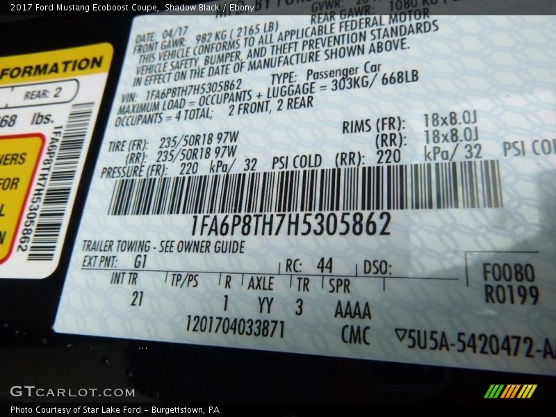 Shadow Black / Ebony 2017 Ford Mustang Ecoboost Coupe