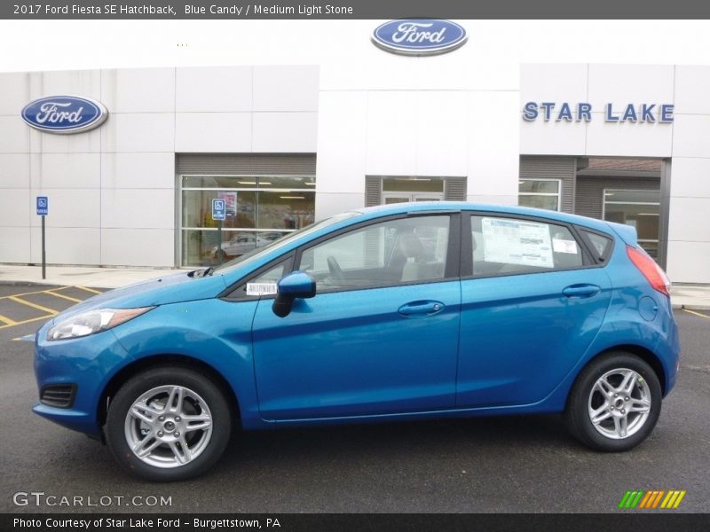 Blue Candy / Medium Light Stone 2017 Ford Fiesta SE Hatchback