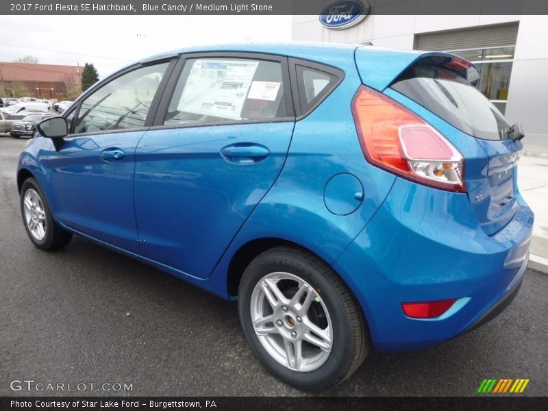 Blue Candy / Medium Light Stone 2017 Ford Fiesta SE Hatchback