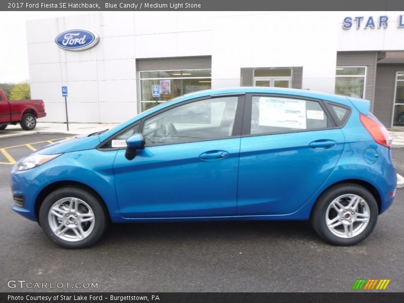 Blue Candy / Medium Light Stone 2017 Ford Fiesta SE Hatchback