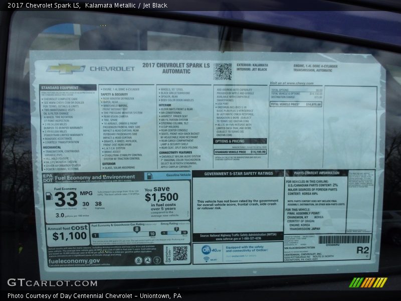 Kalamata Metallic / Jet Black 2017 Chevrolet Spark LS