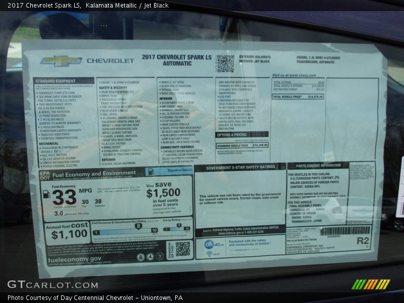 Kalamata Metallic / Jet Black 2017 Chevrolet Spark LS