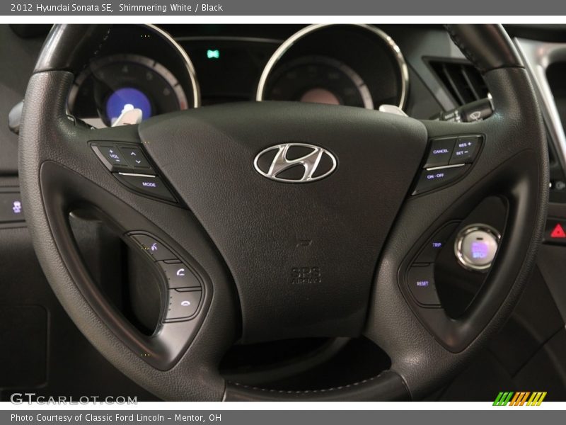 Shimmering White / Black 2012 Hyundai Sonata SE