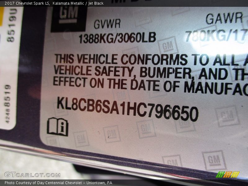 Kalamata Metallic / Jet Black 2017 Chevrolet Spark LS