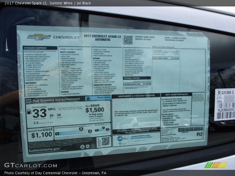 Summit White / Jet Black 2017 Chevrolet Spark LS