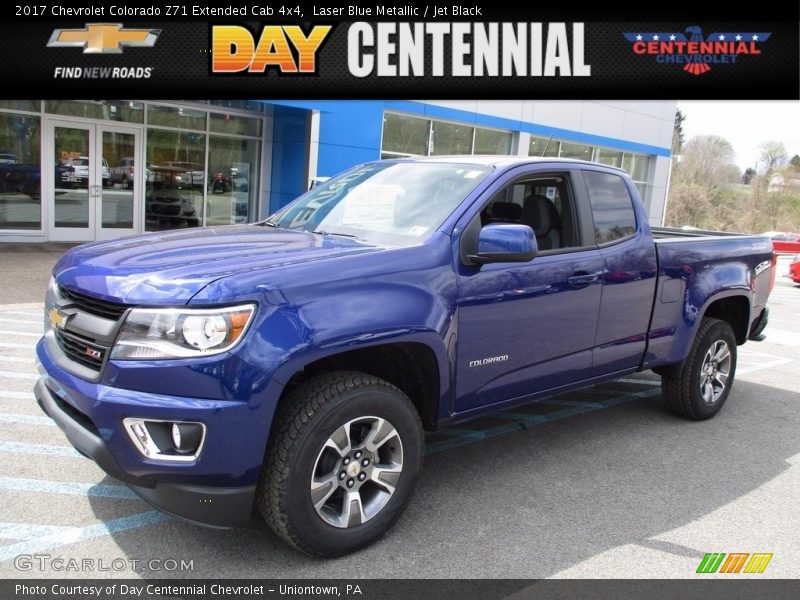 Laser Blue Metallic / Jet Black 2017 Chevrolet Colorado Z71 Extended Cab 4x4