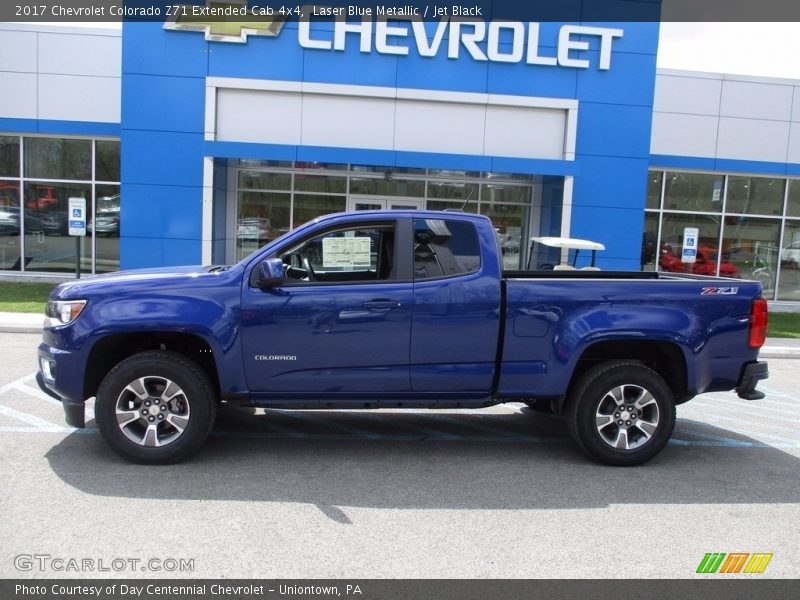 Laser Blue Metallic / Jet Black 2017 Chevrolet Colorado Z71 Extended Cab 4x4
