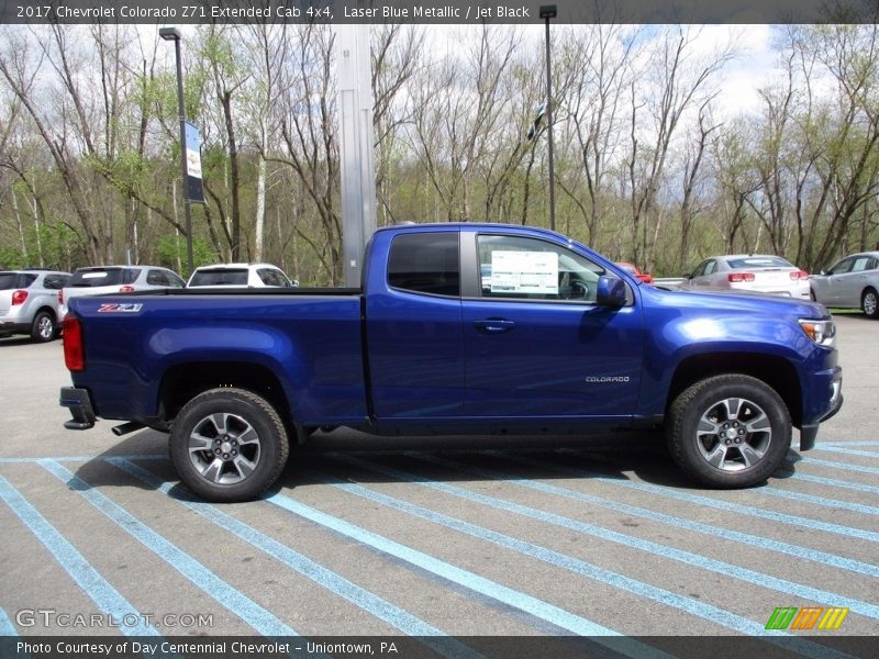 Laser Blue Metallic / Jet Black 2017 Chevrolet Colorado Z71 Extended Cab 4x4